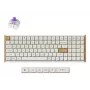 Mekaaninen näppäimistö Keychron K4 HE 96% QWERTY — USB, RF Wireless & Bluetooth, 100 näppäintä, RGB, valkoinen/puu