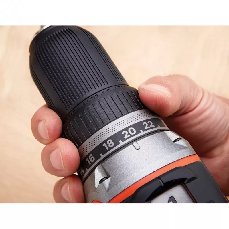 Black & Decker BL186K-QW akkuporakone-ruuvinväännin, 18 V, 1,5 Ah Li-ion-akku, 2 vaihdetta, 1650 kierr./min, 52 Nm, kotelolla, musta/oranssi