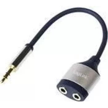 LogiLink äänenjakaja stereo-miniliitäntä naaras - stereo-miniliitäntä uros 18 cm