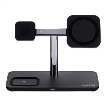 Vapaasti seisova latausasema UNITEK P1212A 15 W langaton ABS musta hopea