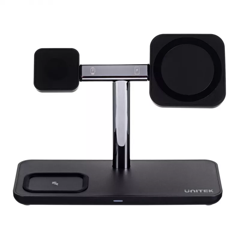 Vapaasti seisova latausasema UNITEK P1212A 15 W langaton ABS musta hopea