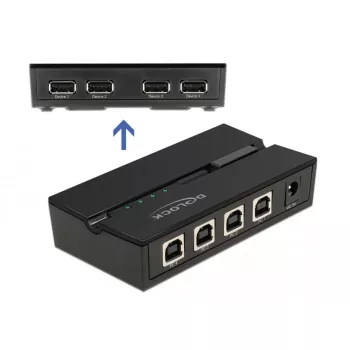 DeLOCK 11494 tietokoneen datakytkin musta USB Type-A Type-B 0,48 Gbit/s