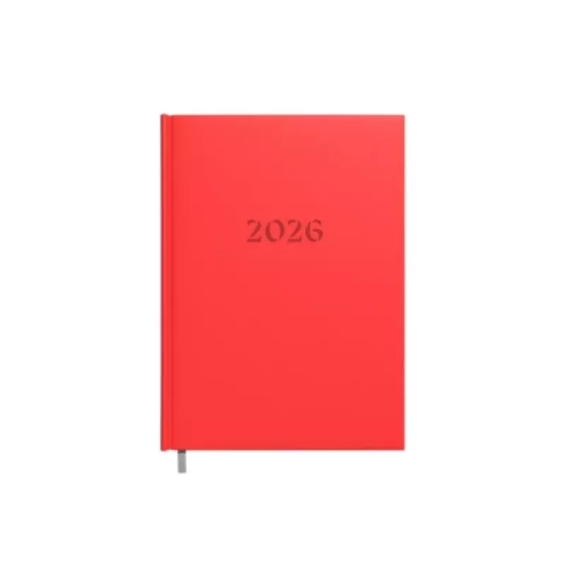 Suunnittelumuistikirja Buroodisain 241728-006 A5 punainen kalenterilla 2026
