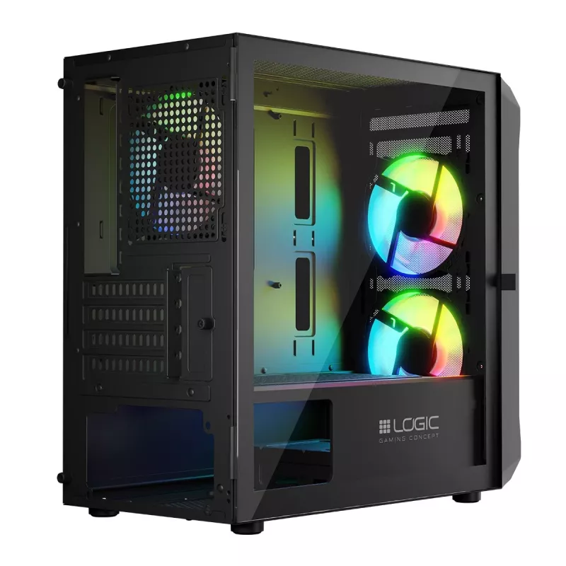 Tietokonekotelo Logic Concept Portos Mini ARGB Micro ATX musta