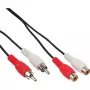 InLine audiokaapeli 2x RCA uros / naaras 20 m, 2 x RCA, uros, 2 x RCA, naaras, 20 m, musta