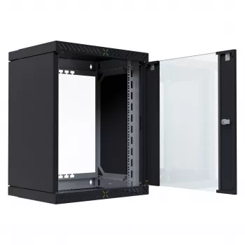 EFB Elektronik 19 kotelo X-Rack lasiovella 400-600mm musta - seinäkotelo (WGX-1506TS.G1)