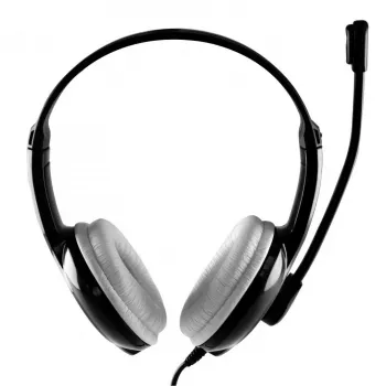 MEDIA-TECH MT3573 kuulokkeet johdollinen binauralainen taitettava mikrofonivarrella, 1,9 m kaapeli, USB, musta