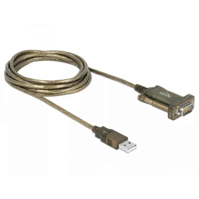 Sarjakaapeli DeLOCK 64073 USB Type-A DB-9 läpinäkyvä 2m