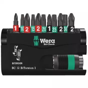 Ruuvimeisselibittisarja Wera Bit-Check 12 BiTorsion 1 SB