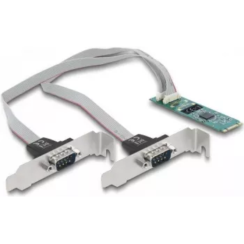 DeLOCK M.2-kortti 2 x sarjaportti RS-232 DB9 PCIe 2.1