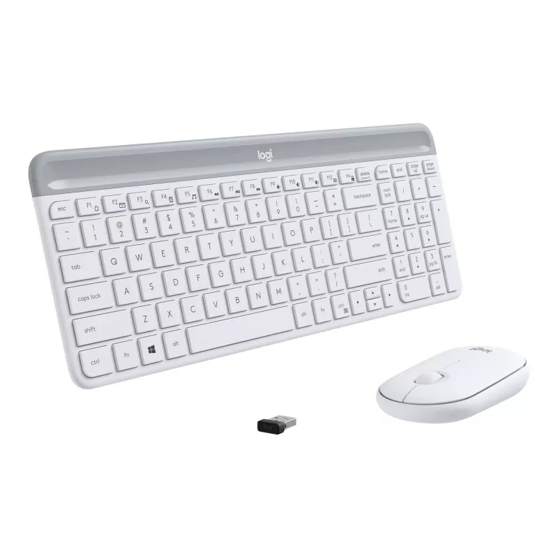 Logitech Slim Wireless Combo MK470 - näppäimistö-hiiri-sarja - langaton - 2,4 GHz - espanjalainen - luonnonvalkoinen (920-009199)