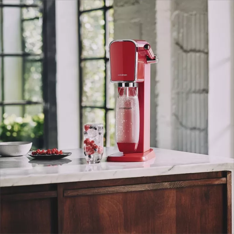 Soodavesilaite SodaStream Art Mandarin Red 1L hiilihapotuspullo