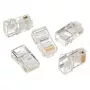 Modulaariliitin 8P8C kiinteille LAN-kaapeleille CAT5, UTP, 10 kpl/pussi | Modulaarinen 8P8C RJ45 -liitin, 30µ” kullattu, 3-kärkiset sisäkoskettimet kiinteille LAN-kaapeleille