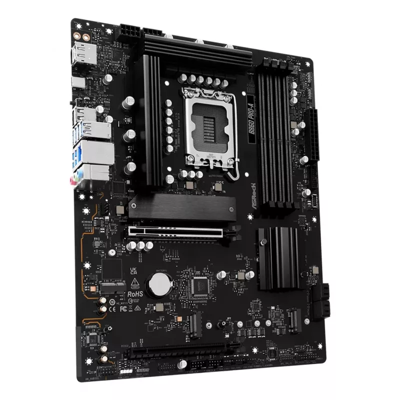 Emolevy ASRock B860 Pro-A — Intel B860 ATX, LGA 1851, DDR5, 4x DIMM, 256GB, 2.5Gb LAN, 1x M.2, 4x SATA III