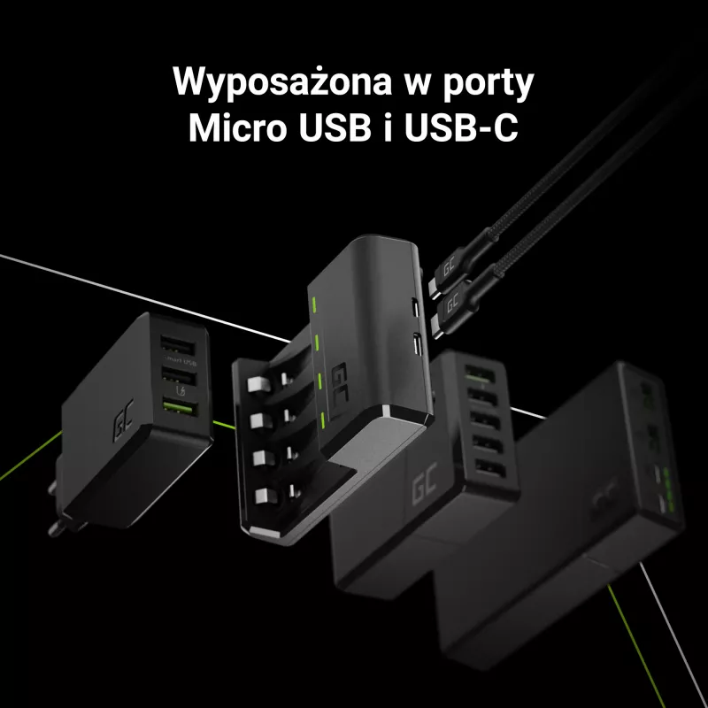 Akkulaturi Green Cell GC VitalCharger USB, 4 paikkaa, AA/AAA, USB-käyttöinen, musta