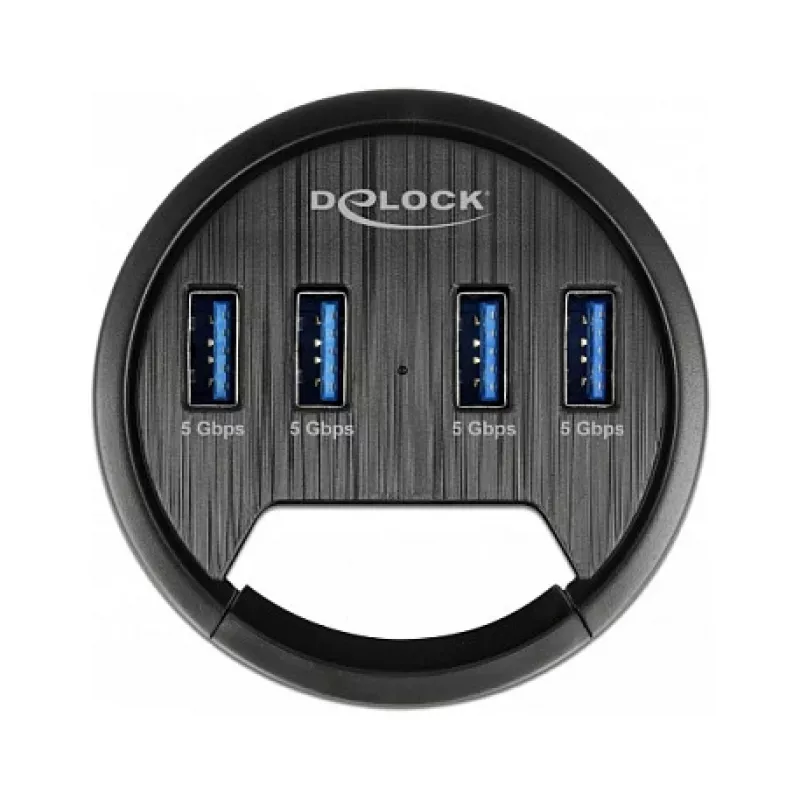USB-keskitin DeLOCK 64153 Type-A 5000 Mbit/s musta