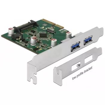 Delock PCI Express x4 -kortti 2 x ulkoisella USB 3.1 Gen 2 Type-A -liitännällä (90298)