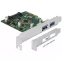 Delock PCI Express x4 -kortti 2 x ulkoisella USB 3.1 Gen 2 Type-A -liitännällä (90298)