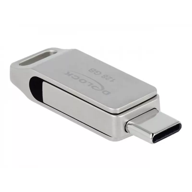 USB-muistitikku DeLOCK 128 GB USB-C Type-A kääntömalli