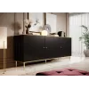 GLAMOUR lipasto 180x40x75,5 cm, musta matta + kulta