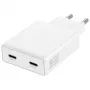 Laturi PDPlug Dual 65W GaN 2xUSB-C valkoinen