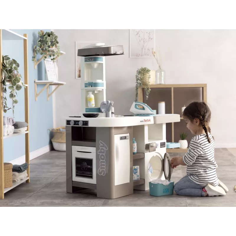 Smoby 311050 leikkikeittiö pyykkiosalla ja tarvikkeilla