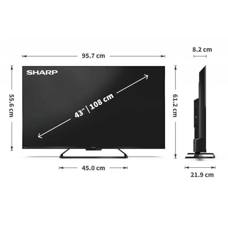 Ostry TV | 43HR7265E | 43 | Smart TV | musta