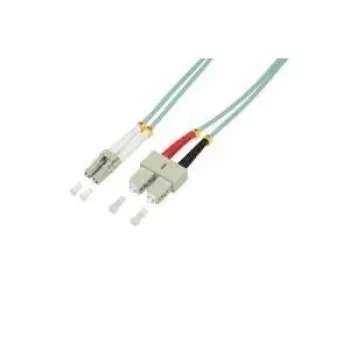 Logilink - patchkaapeli - LC monimuoto (M) - SC monimuoto (M) - 50 cm - valokuitu - 50/125 mikrometriä - OM3 - halogeeniton - akvamariini (FP3LS00)