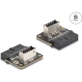 Delock 67239 USB 5 Gbps -sovitin, nastalistan pistoke sisäiseen Type-E Key A -liitäntään, kulma