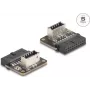 Delock 67239 USB 5 Gbps -sovitin, nastalistan pistoke sisäiseen Type-E Key A -liitäntään, kulma