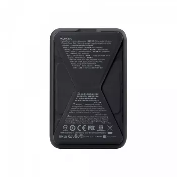 ADATA PR100-12BK varavirtalähde litiumpolymeeri (LiPo) 10000 mAh langaton lataus musta