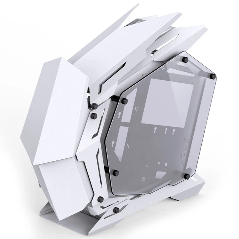 Mini Micro-ATX-tornikotelo Jonsbo MOD3 Tempered Glass White PC-kotelo, Mini-ITX/Micro-ATX-tuki
