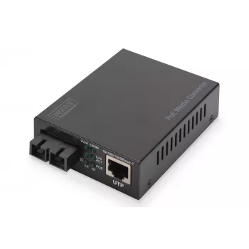 Digitus Gigabit PoE -mediakonvertteri, RJ45 / SC, SM, PSE