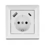 DeLOCK 11499 pistorasia tyyppi F USB-A ja USB-C valkoinen