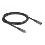 DeLOCK USB-jatkokaapeli USB Type-C uros naaras 10 Gbit/s 1 m harmaa metalli