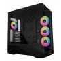 PC-kotelo Lian Li Vector V100 Midi Tower – musta sivulasilla, tukee 3×120 mm sivutuulettimia + 1×120 mm takatuuletinta, 3,5 inch HDD, 2,5 inch SSD, 235,5×446×484,6 mm