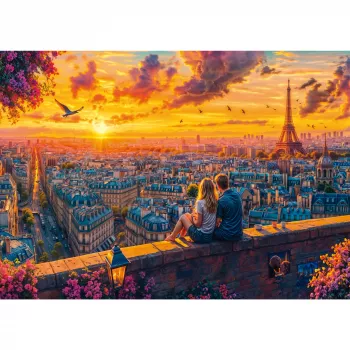 Palapeli, Schmidt Spiele Parisian Rooftop Whispers — 1000 palaa