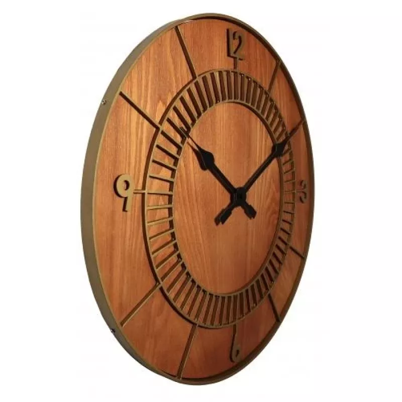 NeXtime kello 3113br Wood Round, Ø50 cm, seinäkello, ruskea