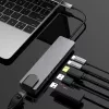 GEMBIRD USB Type-C 6-in-1-moniporttisovitin A-CM-COMBO5-06 — HDMI, PD 54W, Gigabit-LAN, 2× USB-A, Type-C (5 Gbit/s)
