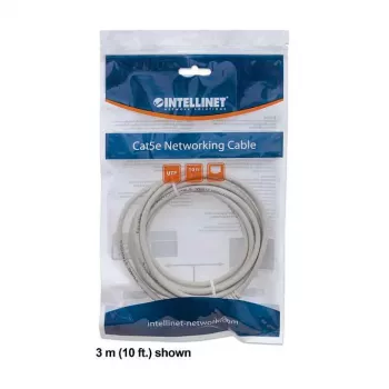 Intellinet verkkopatch-kaapeli, Cat6, 2 m, harmaa, CCA, U/UTP, PVC, RJ45, kullatut kontaktit, salvan suojus, taittumissuoja, elinikäinen takuu