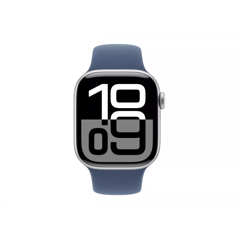 Apple Watch S10 alumiini Cellular 42mm hopea (Sportarmband Denim) S/M