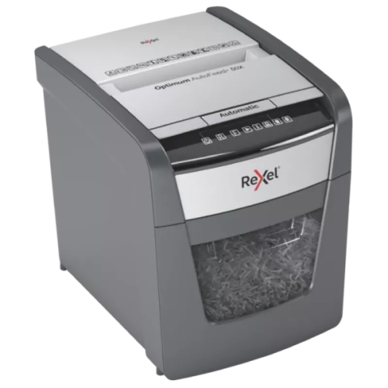 Rexel Optimum AutoFeed+ 50X silppuri automaattisella syötöllä, silppuleikkaus, P4