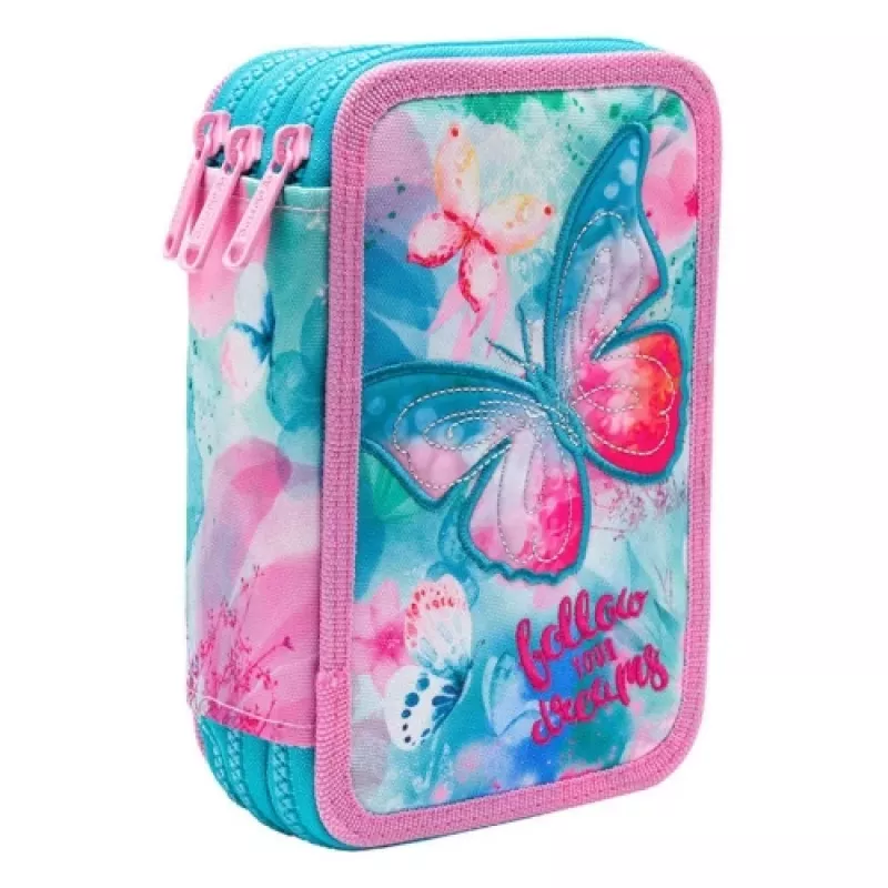 CoolPack Jumper 3 DREAMS F067654 -penaalilaukku – kolmikerroksinen, monilokeroinen penaali