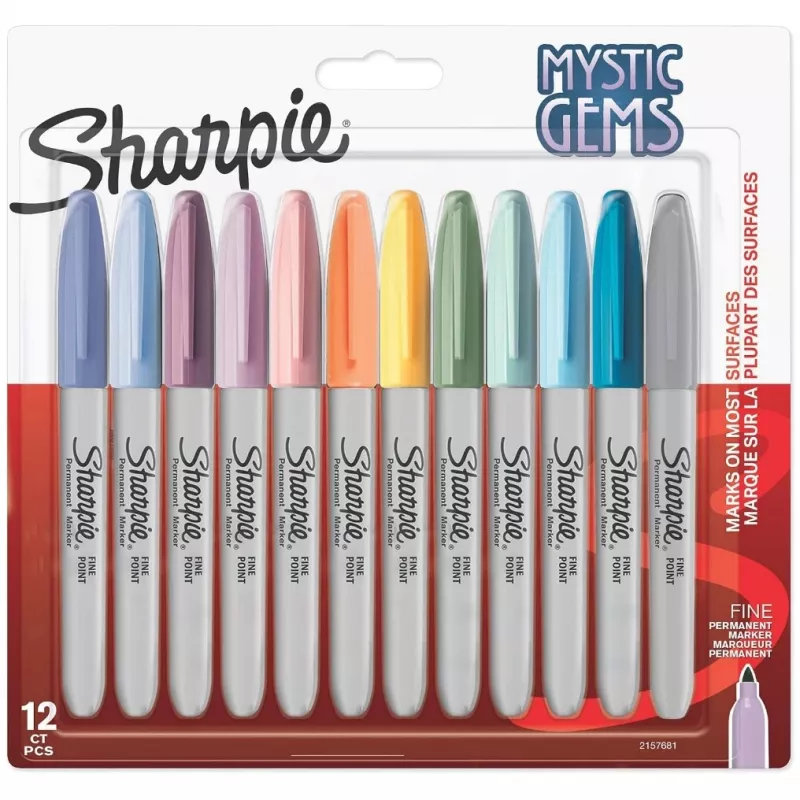 Pysyvä tussi Sharpie 2157681 ohut kärki (1 mm) eri värit, 12 kpl pakkaus