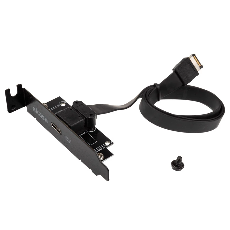 Akasa Low Profile PCI -kiinnikeadapteri USB 3.1 Type-C - musta - adapteri - digitaali/data