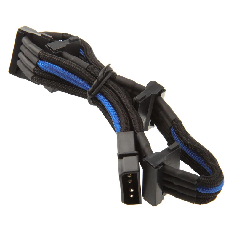 SilverStone 4-pin Molex - 4x SATA -kaapeli, 300 mm - musta/sininen