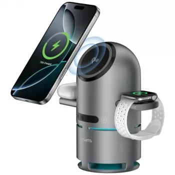 Telakkalatausasema ChargeBot Sound Qi2 harmaa