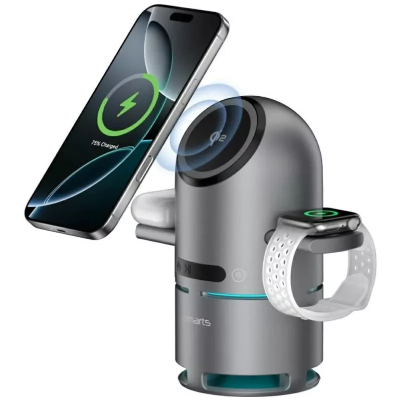 Telakkalatausasema ChargeBot Sound Qi2 harmaa