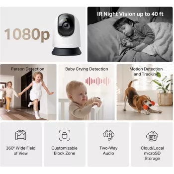 TP-LINK Mercusys MC200 Pan/Tilt kodin WLAN-valvontakamera
