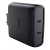 TRUST Maxo 100W 2-porttinen USB-C GaN laturi — 100 W, 2× USB-C, max. 20 V, 2 m kaapeli, musta